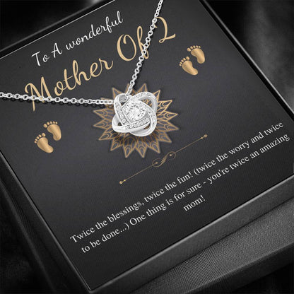 Second Time Mom Gift Birthstone Necklace for Mom Gift for Birth of 2nd Child, Baby Number 2 gift, Second Child, Twin Mama Twin Baby Gift