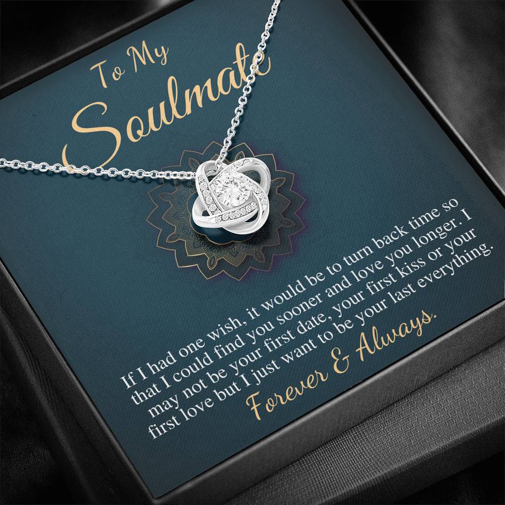 To My Soulmate Necklace, Soulmate Christmas Gift, Soulmate Jewelry, Jewelry Gift For Her, Gift For Soulmate,Anniversary Gift,Love Knot #0626