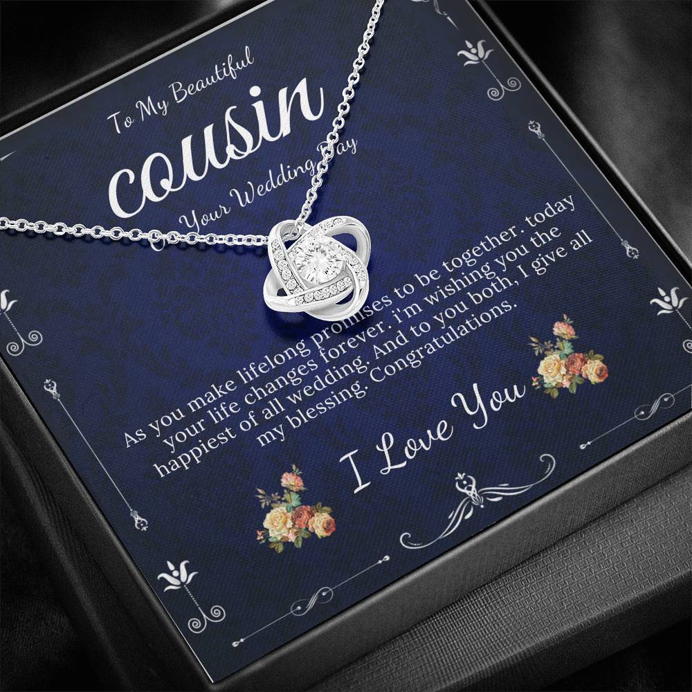 Love Knot,  Gift For Cousin Wedding Day Bride Gift From Cousin Necklace  Bride necklace Gift For Cousin Wedding Gift For My Cousin #0103