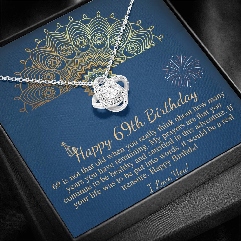 69th Birthday Gift For Her, Happy 69th Birthday Necklace With Message Card, Gift For 69th Birthday,69 Year Old Birthday Necklace Woman #0676