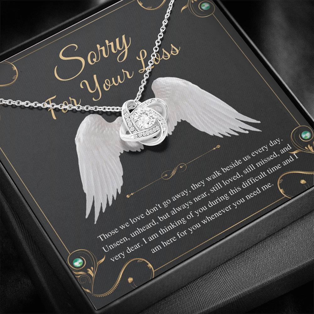 Remembrance Necklace For Loss Of Loved One, Sympathy Gift, In Loving Memory Gift, Sorry For Your Loss, Bereavement Necklace, Love Knot #0273