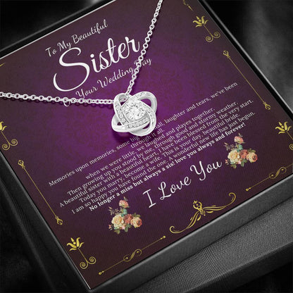 Love Knot, Sister Wedding Gift from Sister Wedding Day Gift for Bride from Sister, Rehearsal Dinner Gift from Brother to Sister #0087
