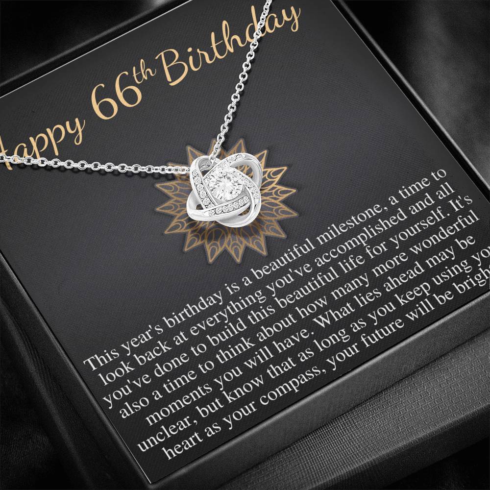 66th Birthday For Her Gift, 66th Birthday Gift For Mom, Sixty Sixth Birthday Gift For Grandma, 66th Birthday Gift For Friend Love Knot #0687