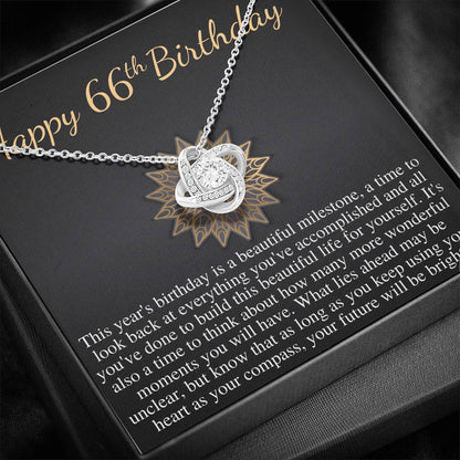66th Birthday For Her Gift, 66th Birthday Gift For Mom, Sixty Sixth Birthday Gift For Grandma, 66th Birthday Gift For Friend Love Knot #0687
