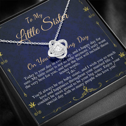 Sister Wedding Necklace from Sister Wedding Day Gift for Bride from Sister, Rehearsal Dinner Gift from Sister On Wedding Day,Love Knot #0539