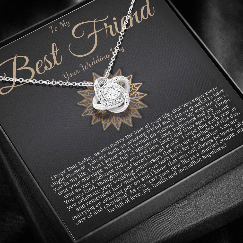 Love Knot, Best Friend Wedding Day Gift, Best Friend of the Bride Necklace, Best Friend to Bride Gift, Bride Jewelry Gift From Friend #0173