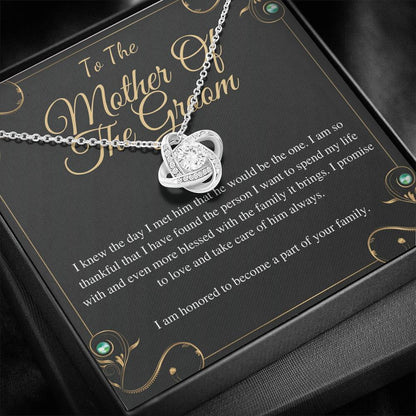 Love Knot, Mother of the Groom Gift from Bride, Mother-In-Law Gift, Jewelry Gift for Mother of the Groom, Mother of the groom necklace #0126