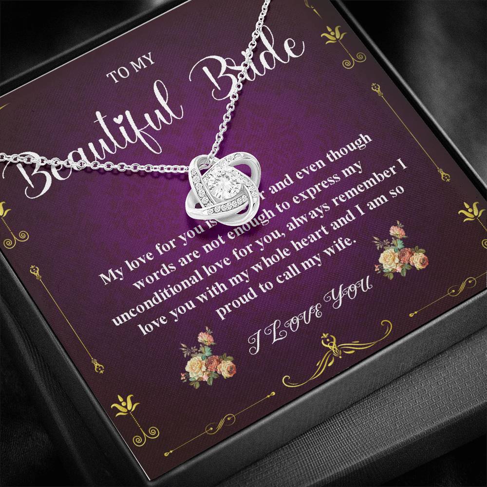 Love Knot Necklace, From Groom To Future Wife Gift On Wedding Day , Wedding Day Gift For Bride From Groom, To My Bride Gift From Groom #0039