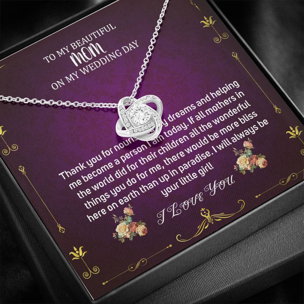 Love Knot, Mother Of The Bride Gift From Daughter, Mother Of The Bride Necklace From Bride, Gift For Mom, Necklace To Mother Of Bride #0022