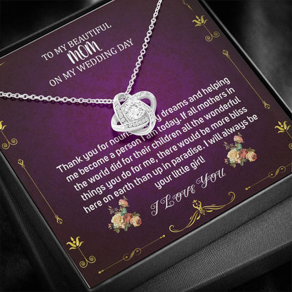 Love Knot, Mother Of The Bride Gift From Daughter, Mother Of The Bride Necklace From Bride, Gift For Mom, Necklace To Mother Of Bride #0022