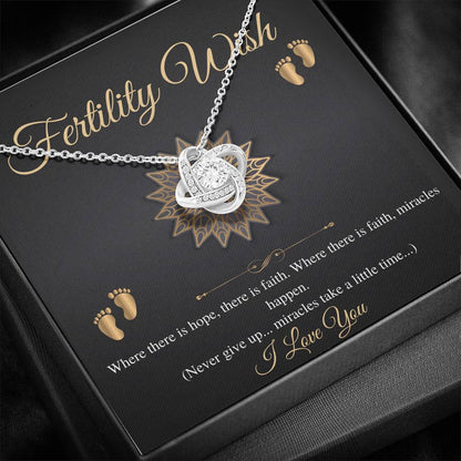 Infertility Gift,Ivf Gifts,Fertility Gift,Miscarriage Gift,Fertility Necklace,Trying to Conceive Gift Jewelry,Baby Loss Gift Love Knot #0200