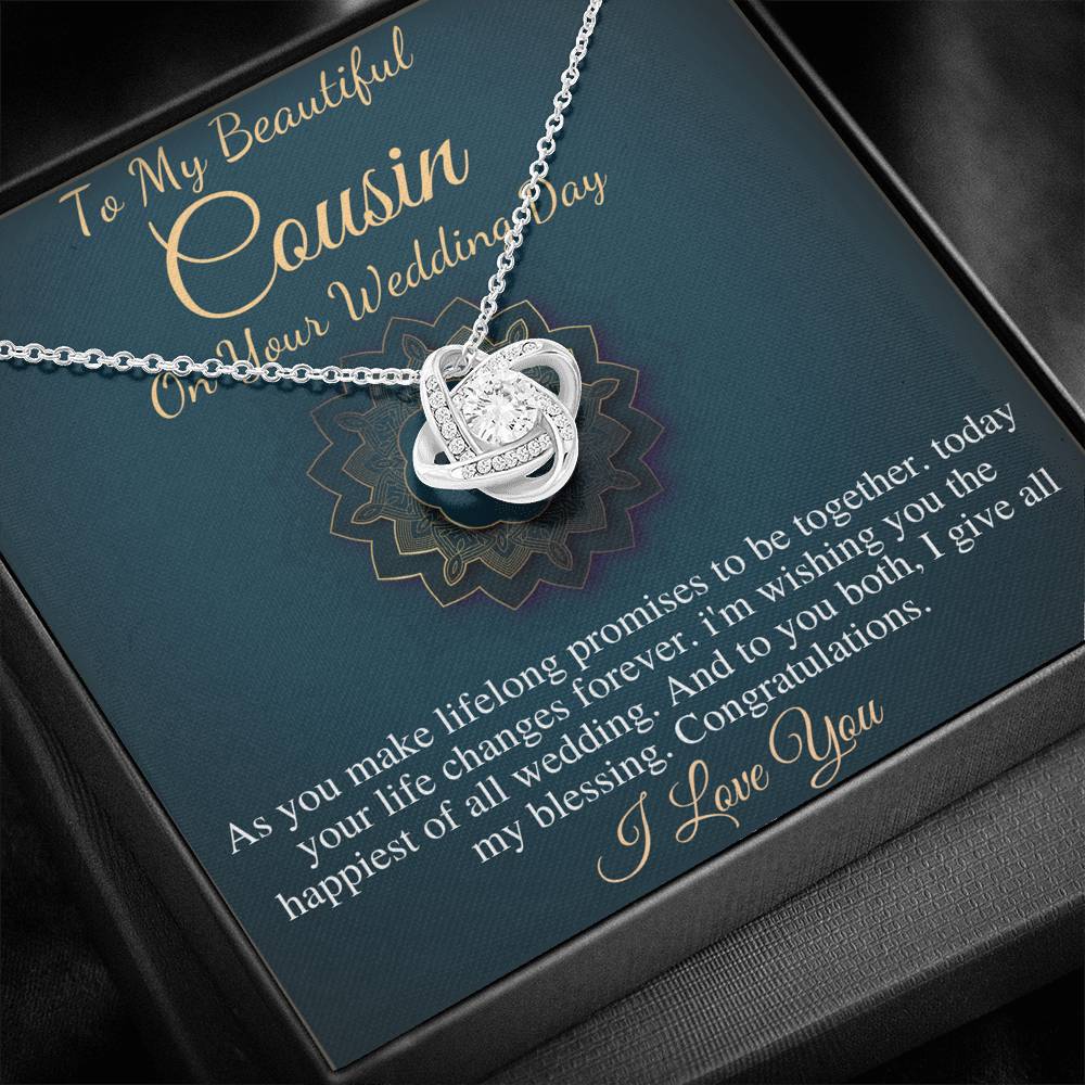 Bride Gift From Cousin Necklace Gift For Cousin Wedding Day Bride necklace Gift For Cousin Wedding Gift For My Cousin, Love Knot #0103