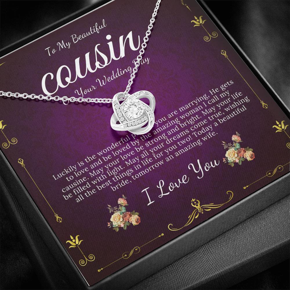 Love Knot, Gift For Cousin Wedding Day Bride Gift From Cousin Necklace Bride necklace Gift For Cousin Wedding Gift For My Cousin #0104
