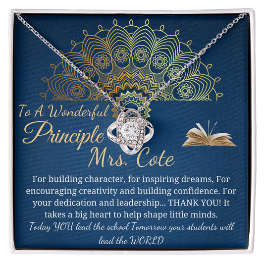 Principal Gift Personalized Principal Appreciation Gift For principal Retirement Gift Idea End Of Year Gift School Principal Love Knot #0384 cote
