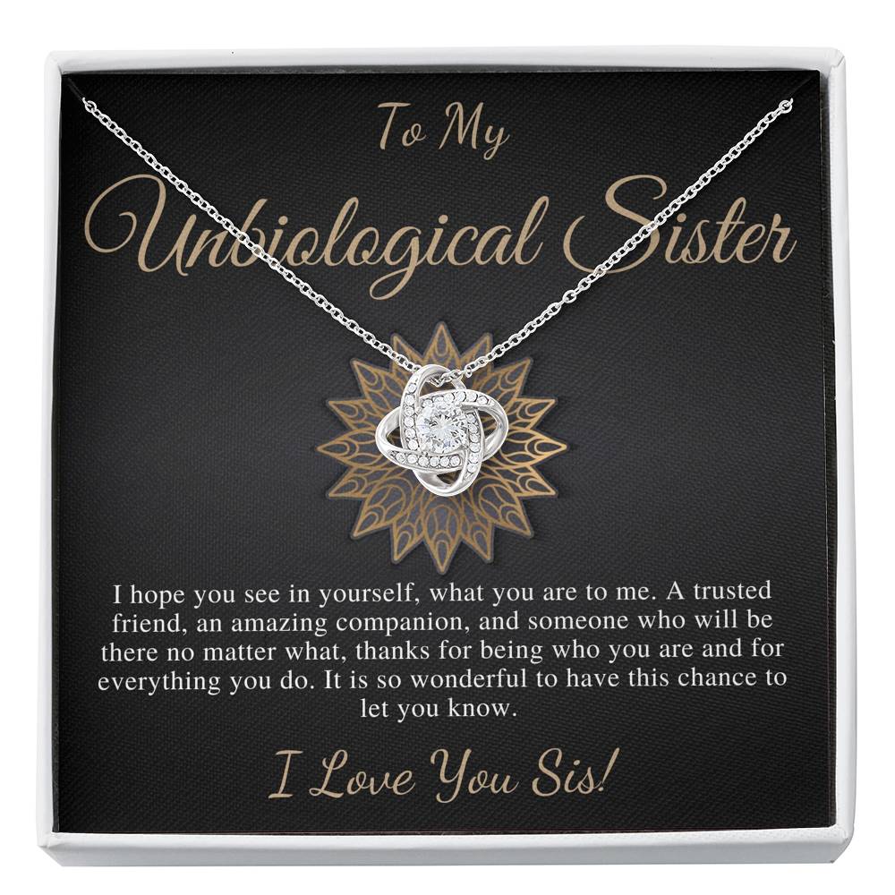 Unbiological Sister Necklace Gift For Best Friend Meaningful Friendship Gift for Best Friend Birthday Bestie, Christmas Gift,Love Knot #0174