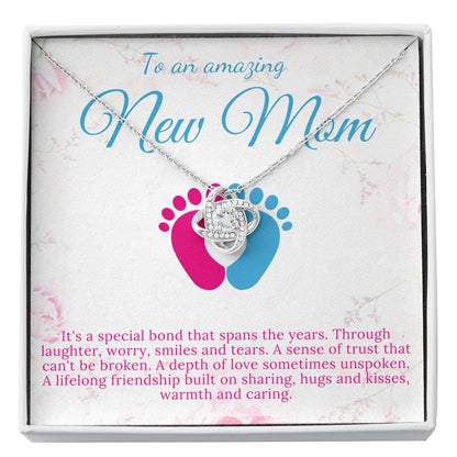 New Mom, First Time Mom Gift, New Mom Gift Jewelry, Gift for New Mom Necklace, New Mommy Gift For Baby Shower, Love Knot #0202
