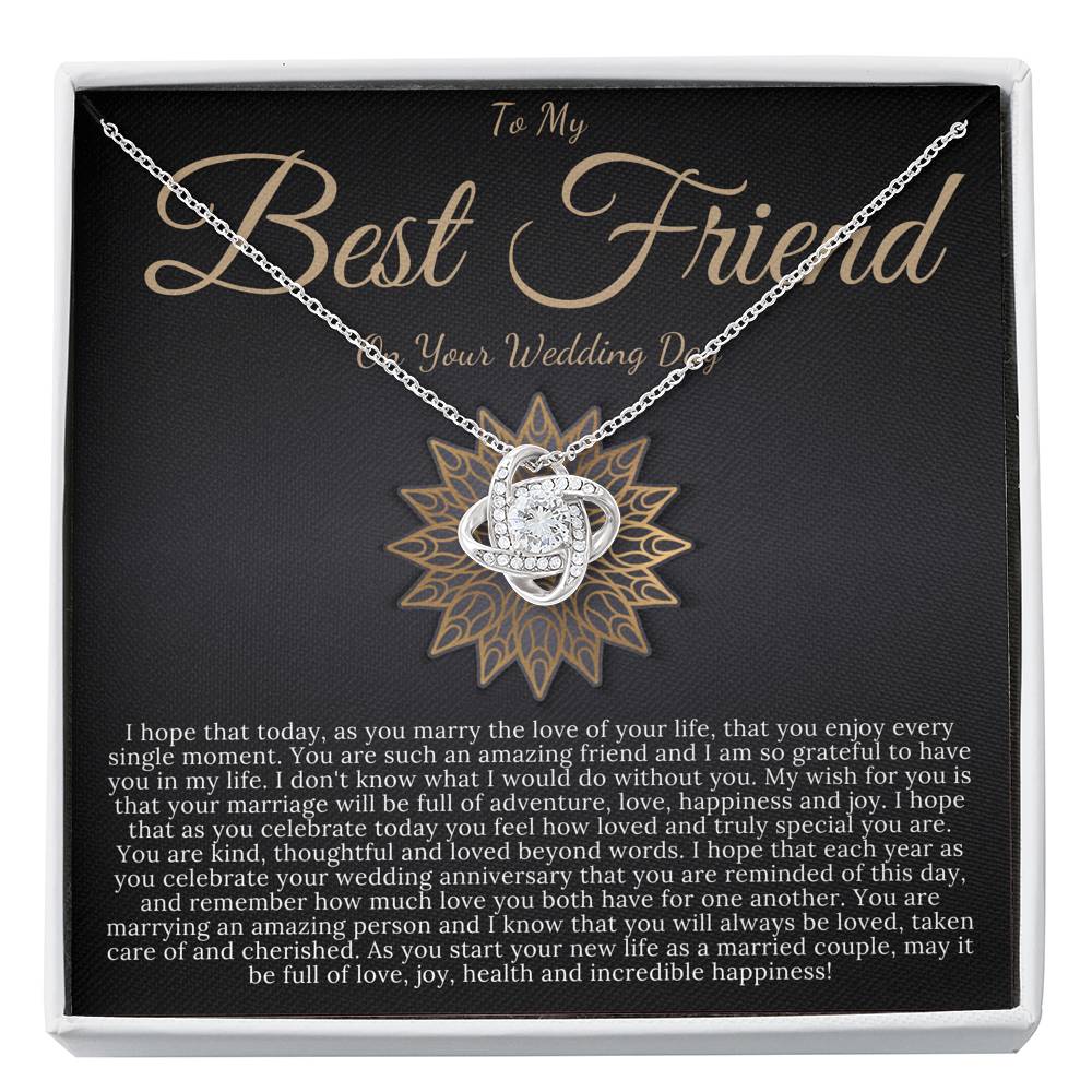 Love Knot, Best Friend Wedding Day Gift, Best Friend of the Bride Necklace, Best Friend to Bride Gift, Bride Jewelry Gift From Friend #0173