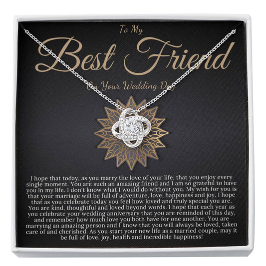 Love Knot, Best Friend Wedding Day Gift, Best Friend of the Bride Necklace, Best Friend to Bride Gift, Bride Jewelry Gift From Friend #0173