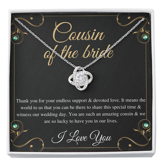 Petit Ribbon, Cousin Of The Bride Necklace Gift, Wedding Gift From Bride And Groom, Bridal Party Thank You Gift, Cousin Wedding Gift0137