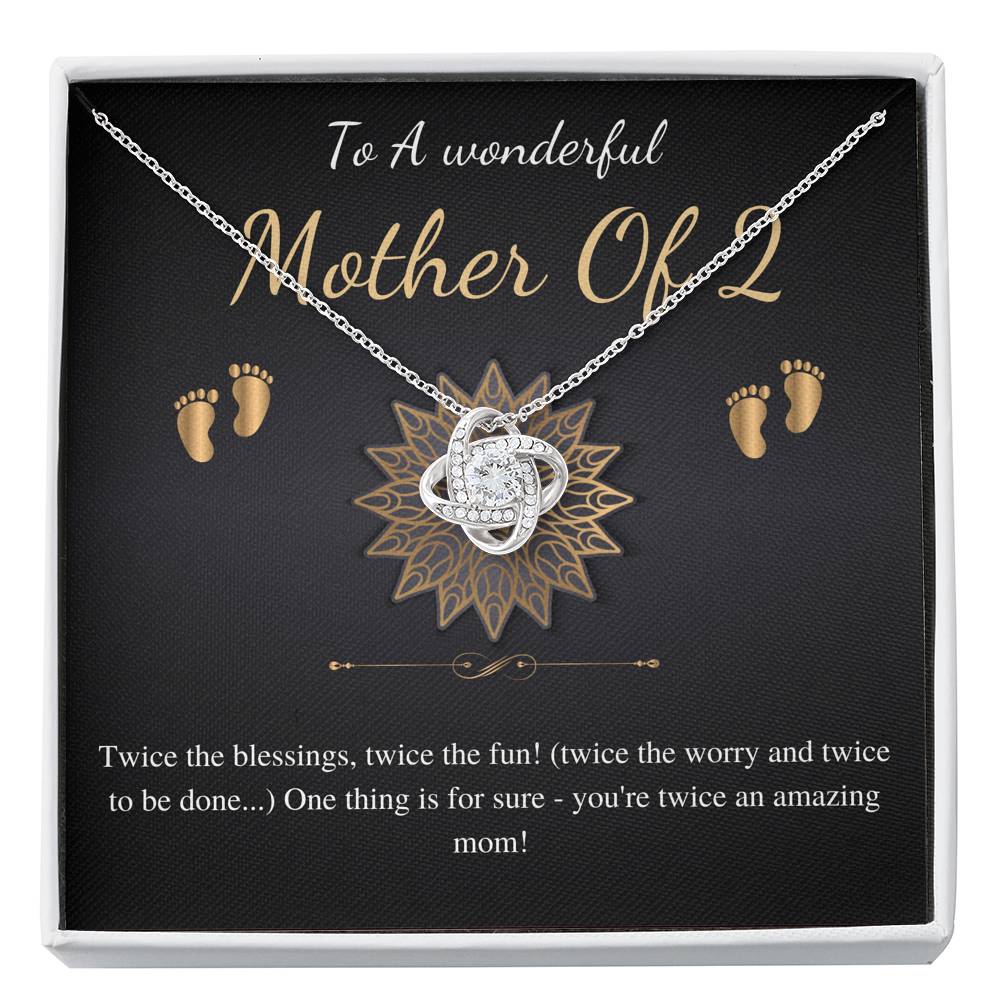 Second Time Mom Gift Birthstone Necklace for Mom Gift for Birth of 2nd Child, Baby Number 2 gift, Second Child, Twin Mama Twin Baby Gift