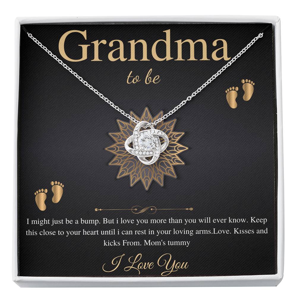 Gift From Daughter First Time Grandma , Pregnancy Reveal Gift For Soon To Be Grandma Necklace, New Grandmother Gift, Love Knot #0200