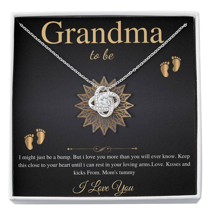 Gift From Daughter First Time Grandma , Pregnancy Reveal Gift For Soon To Be Grandma Necklace, New Grandmother Gift, Love Knot #0200