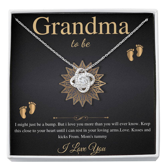 Gift From Daughter First Time Grandma , Pregnancy Reveal Gift For Soon To Be Grandma Necklace, New Grandmother Gift, Love Knot #0200