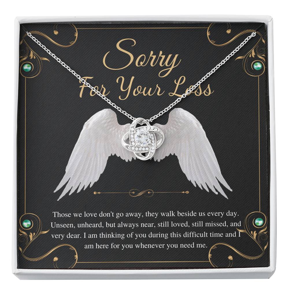 Remembrance Necklace For Loss Of Loved One, Sympathy Gift, In Loving Memory Gift, Sorry For Your Loss, Bereavement Necklace, Love Knot #0273