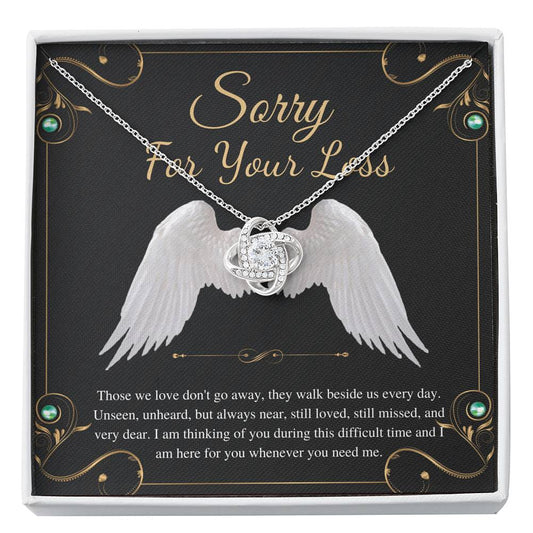 Remembrance Necklace For Loss Of Loved One, Sympathy Gift, In Loving Memory Gift, Sorry For Your Loss, Bereavement Necklace, Love Knot #0273