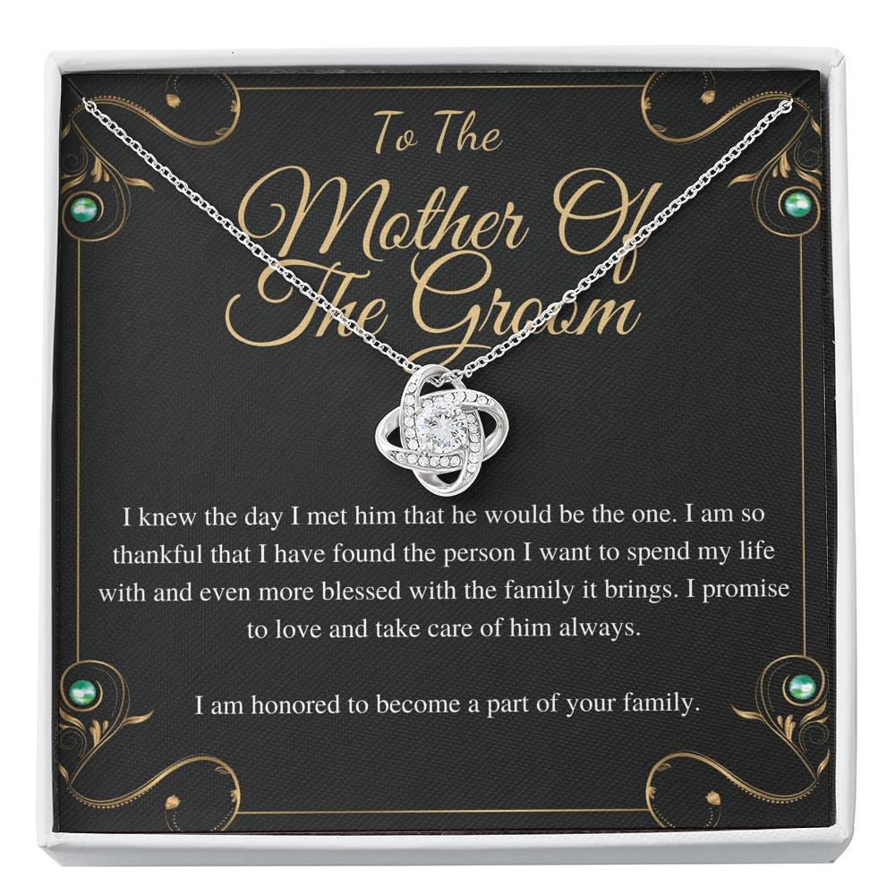 Love Knot, Mother of the Groom Gift from Bride, Mother-In-Law Gift, Jewelry Gift for Mother of the Groom, Mother of the groom necklace #0126
