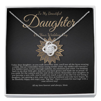 Bride Gift from Mom to Daughter on Wedding Day Necklace gift for Daughter on wedding day from Mother to Daughter Wedding, Love Knot #0171