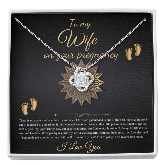 Gift From wife First Time wife , Pregnancy Reveal Gift For Soon To Be wife Necklace, New wife Gift, Love Knot #0205