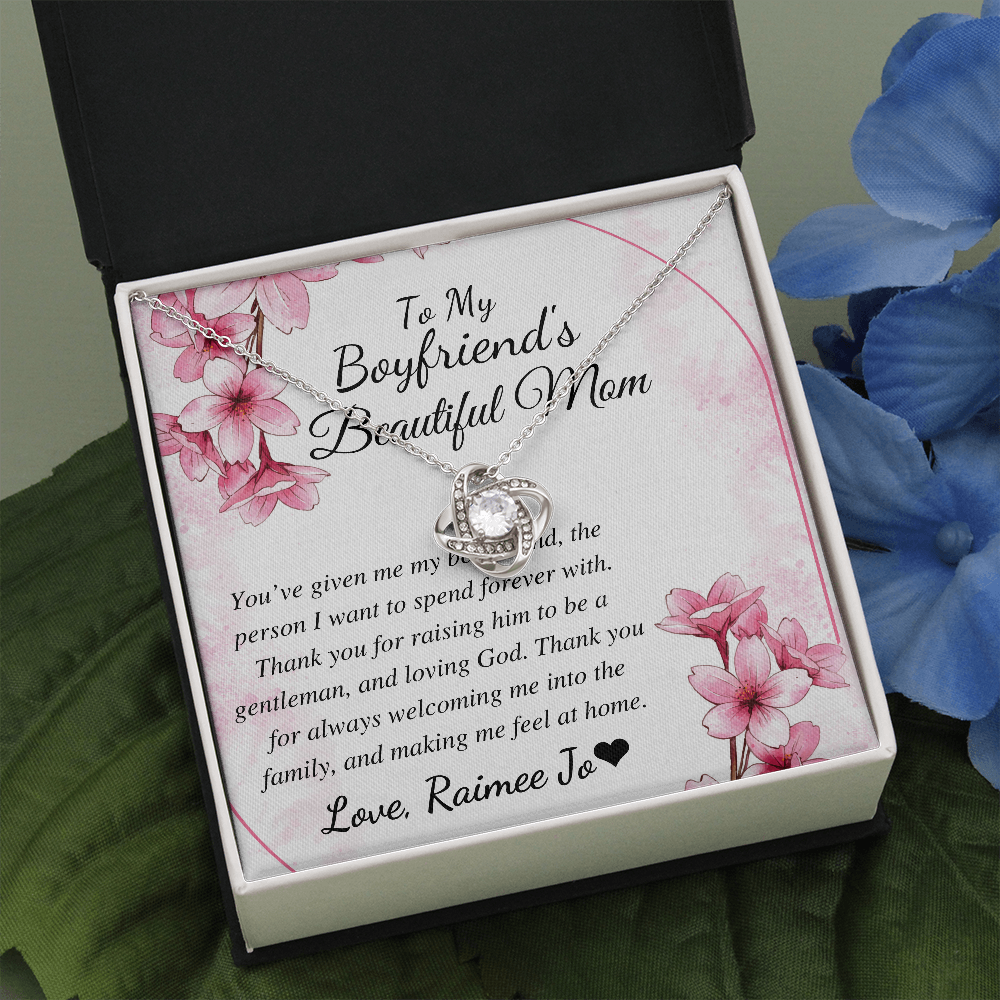 CHRISTMAS Sale: Boyfriend Mom Necklace, Gift for Boyfriend Mother, Birthday Gift, Christmas Gift, Mothers Day Gift for Boyfriends Mom, Lo Raimee Joe