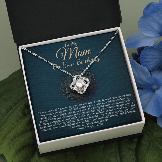 Mom Birthday Gift from daughter or Son, Sentimental Gifts for Mom, Mother Birthday Gift with Message Card, Happy Birthday Mom Necklace #0644 Titilua
