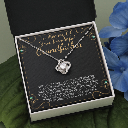 Loss of Grandfather Gift Grief Gift Grandpa Remembrance Necklace Sympathy Grandfather Memorial Gift Pass Away Grandfather, Love Knot #0300