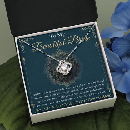 Bride Gift From Groom, Wedding Day Gift, Groom to Bride, Jewelry Gift from Groom to Bride, Beautiful Bride Necklace, To My Bride From Groom