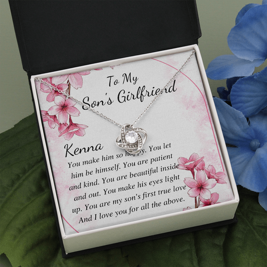 Necklace For Son's Girlfriend, Christmas Gift For Sons Girlfriend, Sons Girlfriend Gift, Son's Girlfriends Birthday Gift, Love Knot #0477 Kenna