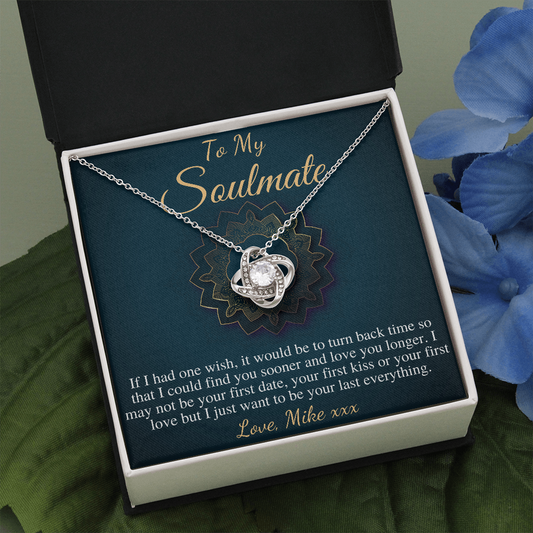 To My Soulmate Necklace, Soulmate Christmas Gift, Soulmate Jewelry, Jewelry Gift For Her, Gift For Soulmate,Anniversary Gift,Love Knot #0626 mike