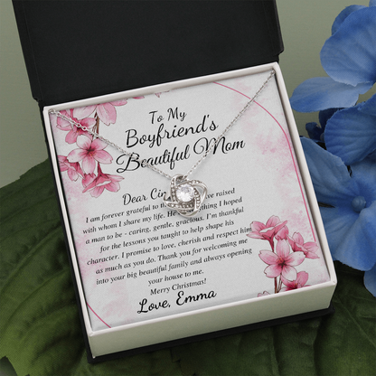 Boyfriend Mom Necklace, Gift for Boyfriend Mother, Birthday Gift, Christmas Gift, Mothers Day Gift for Boyfriends Mom, Love knot emma