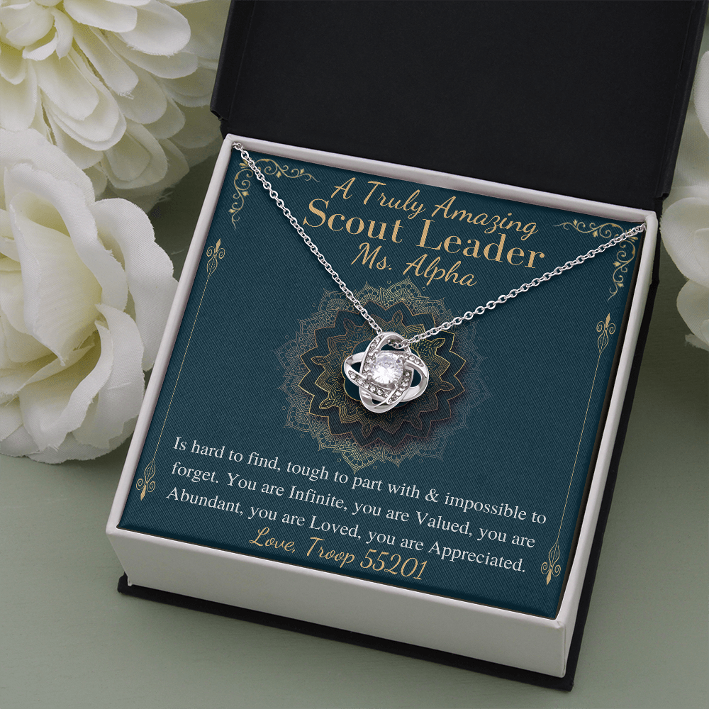 Scout Leader Gift Necklace, Girl Scout Leader Gift, Girl Scout Leader Appreciation, Scout Leader Thank You,Scout Leader Christmas Gift #0891 alpha