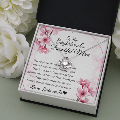 CHRISTMAS Sale: Boyfriend Mom Necklace, Gift for Boyfriend Mother, Birthday Gift, Christmas Gift, Mothers Day Gift for Boyfriends Mom, Lo Raimee Joe