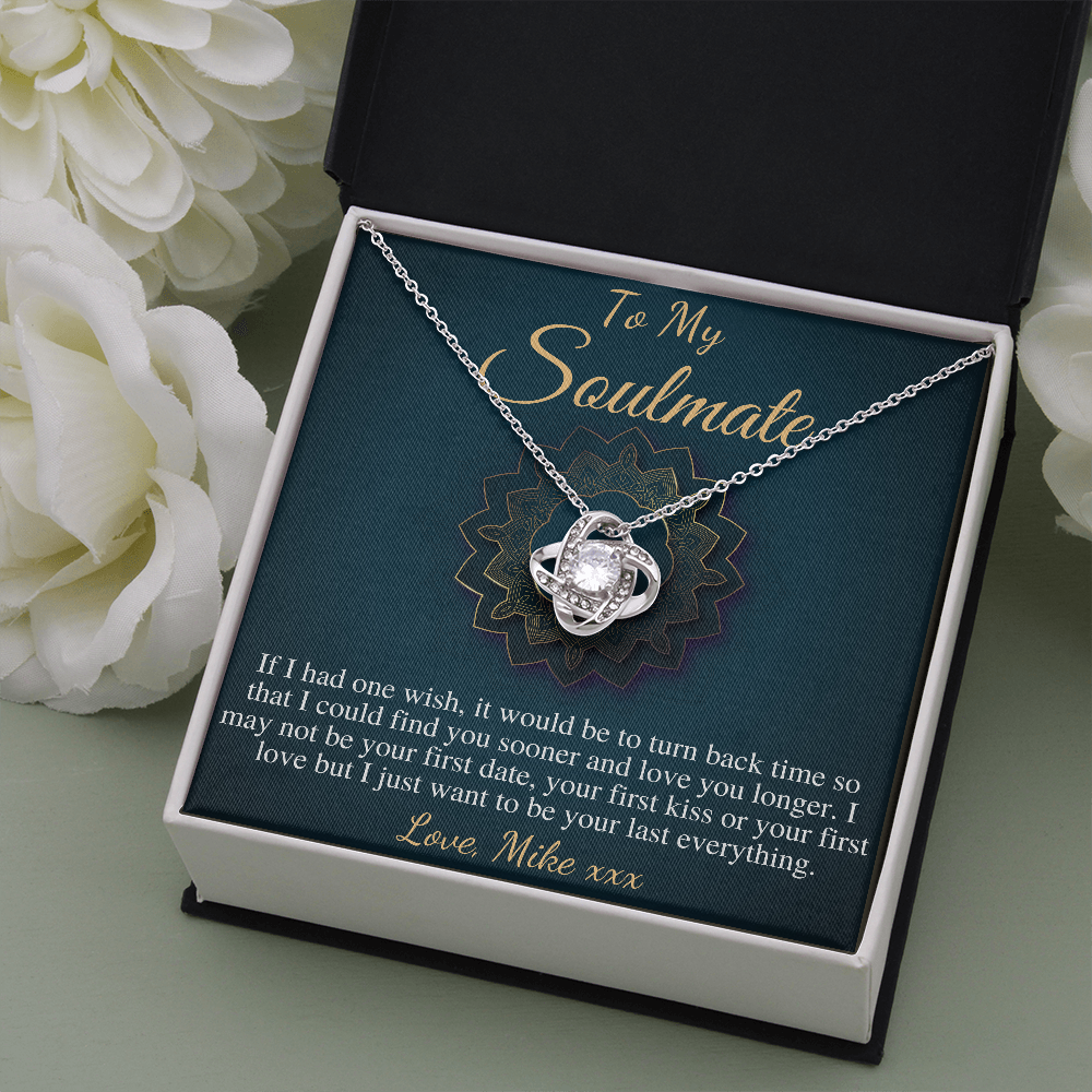 To My Soulmate Necklace, Soulmate Christmas Gift, Soulmate Jewelry, Jewelry Gift For Her, Gift For Soulmate,Anniversary Gift,Love Knot #0626 mike
