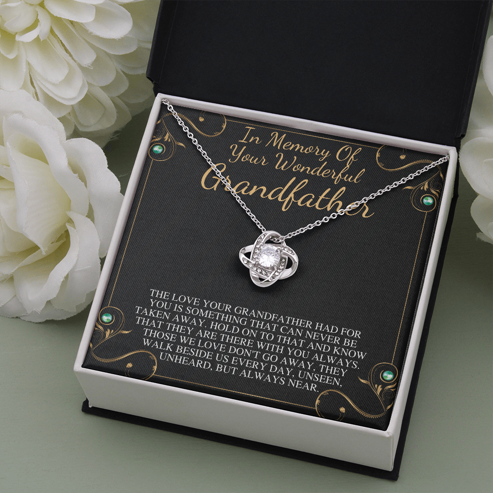 Loss of Grandfather Gift Grief Gift Grandpa Remembrance Necklace Sympathy Grandfather Memorial Gift Pass Away Grandfather, Love Knot #0300