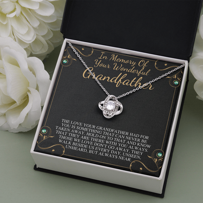Loss of Grandfather Gift Grief Gift Grandpa Remembrance Necklace Sympathy Grandfather Memorial Gift Pass Away Grandfather, Love Knot #0300