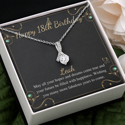 18th Birthday Gift for Girls, Gift for 18 Year Old Girl, Necklace For 18th Birthday Girl, Birthday Present For Officially Adult Girl #0667 Leah