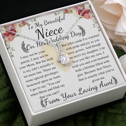 Niece Wedding Day Gift, To Bride From Aunt Necklace, Aunt To Bride Gift, Bride Jewelry Gift From Aunt, gift for her , keepsake gift
