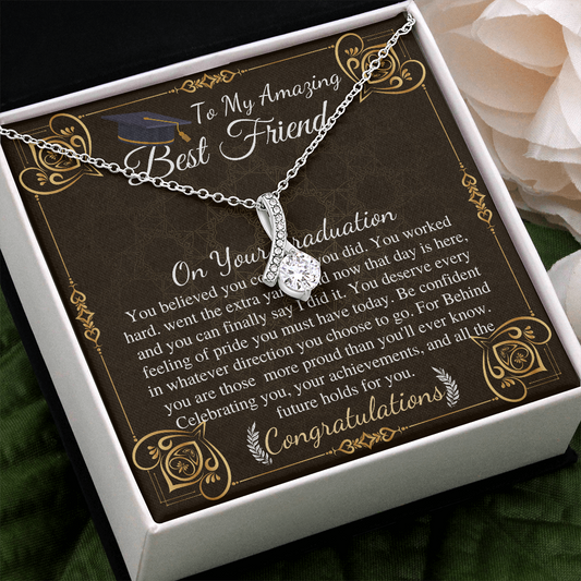 Best Friend Graduation Gift For Her, College Graduation Necklace For Best Friend High School Gradution Gift