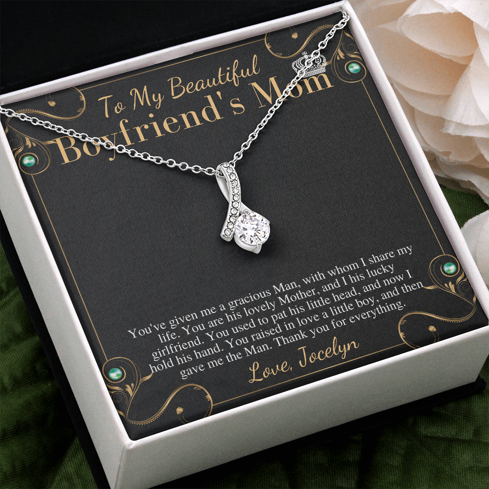 Boyfriends Mom Necklace, Gift for Boyfriend Mother, Birthday Gift, Boyfriend's Mom Christmas Gift,Mothers Day Gift,Valentines Day Gift #1020 Jocelyn