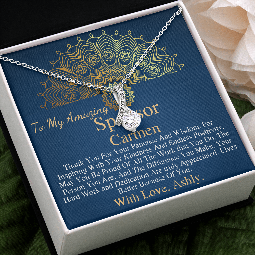 Sponsor Gift For Sponsor Thank You Gift, Confirmation Sponsor Gift for Women, aa Sponsor Gift, Wedding Sponsor Necklace Personalized #0742 ashley