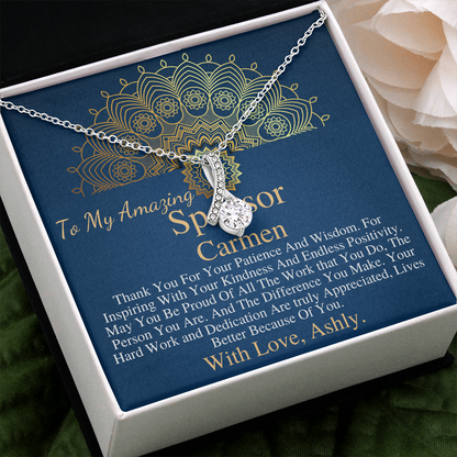 Sponsor Gift For Sponsor Thank You Gift, Confirmation Sponsor Gift for Women, aa Sponsor Gift, Wedding Sponsor Necklace Personalized #0742 ashley